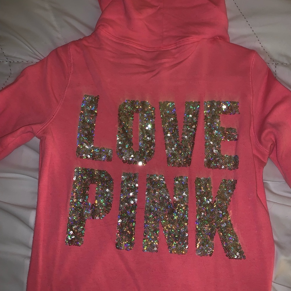 Pink VS pink full zip sweatshirt - size xs